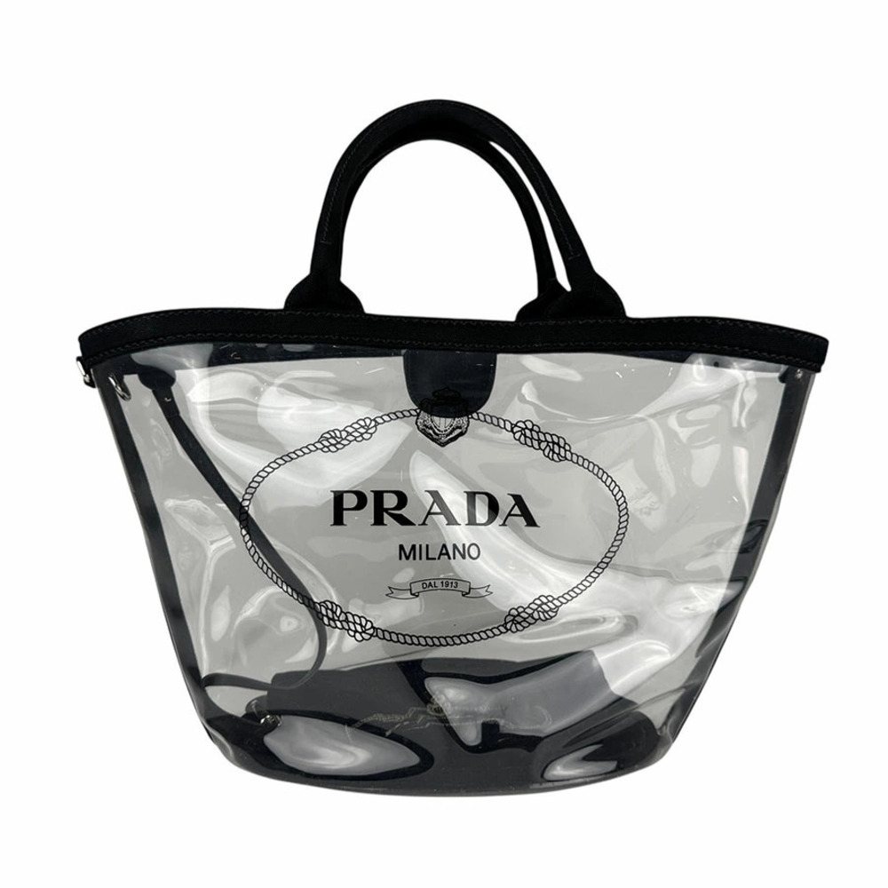Prada Handbag Plex Canvas Black Clear